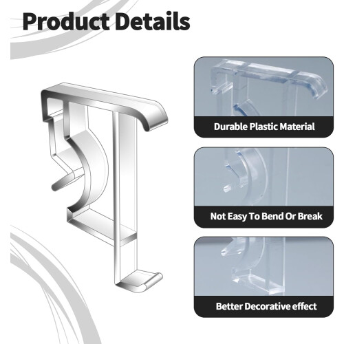 Blind Valance Clips 12 Pack Clear Durable Plastic NoDrill for 2 Inch Horizontal Window Blinds 1