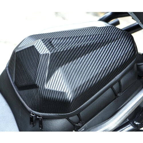 Waterproof Hard Shell Motorcycle Tail Bag with Saddle Bag Versatile Rear Seat Storage Black 2
