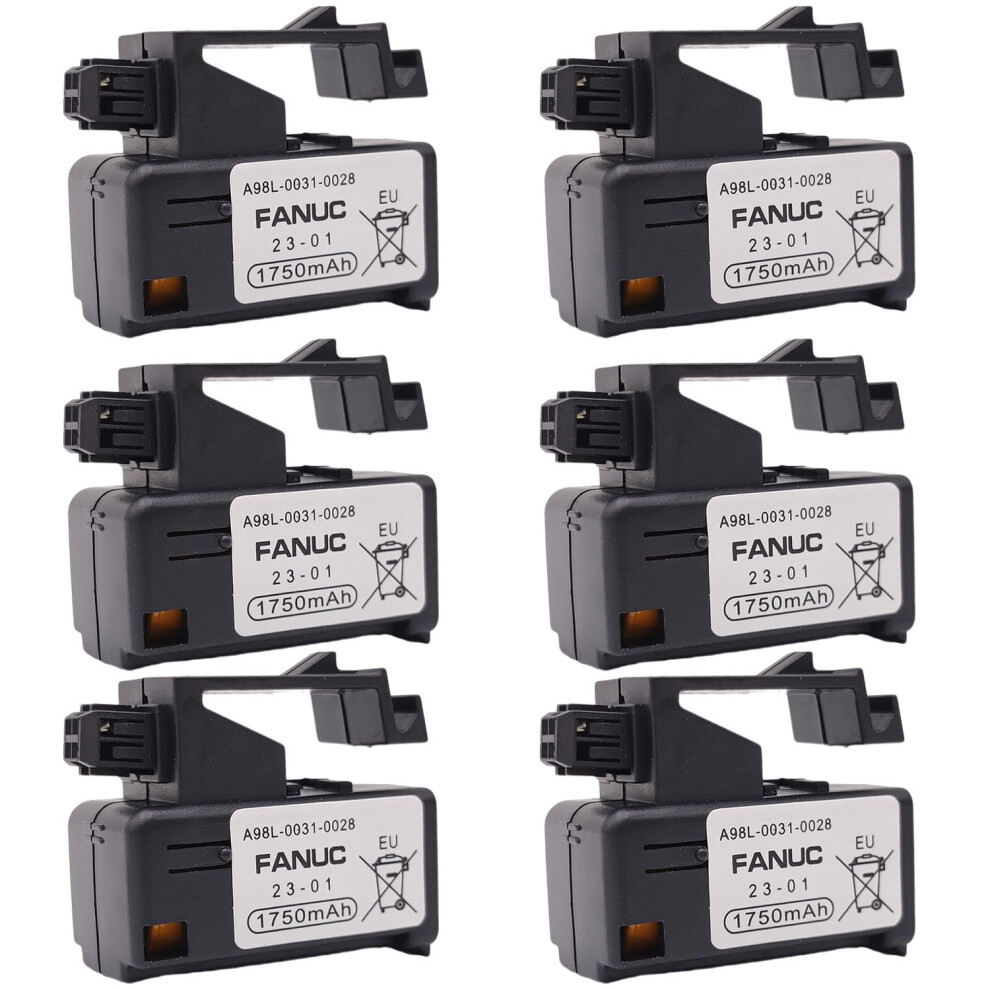 6 Pack 3V 1750Mah A98l00310028 Plc Backup Cnc Battery Replacement For Fanuc Cnc And A02b0309k102 9174973774303
