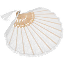 Handheld Lace Fan Vintage Folding Design for Women Wedding Party Dance Photography