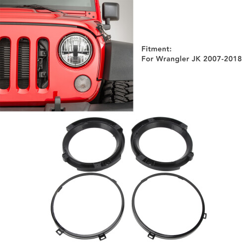 7in Round Headlight Mounting Ring Pair JK