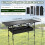 Foldable Camping Table with Adjustable Height, Large Storage, Durable Iron Frame and Carry Bag 2