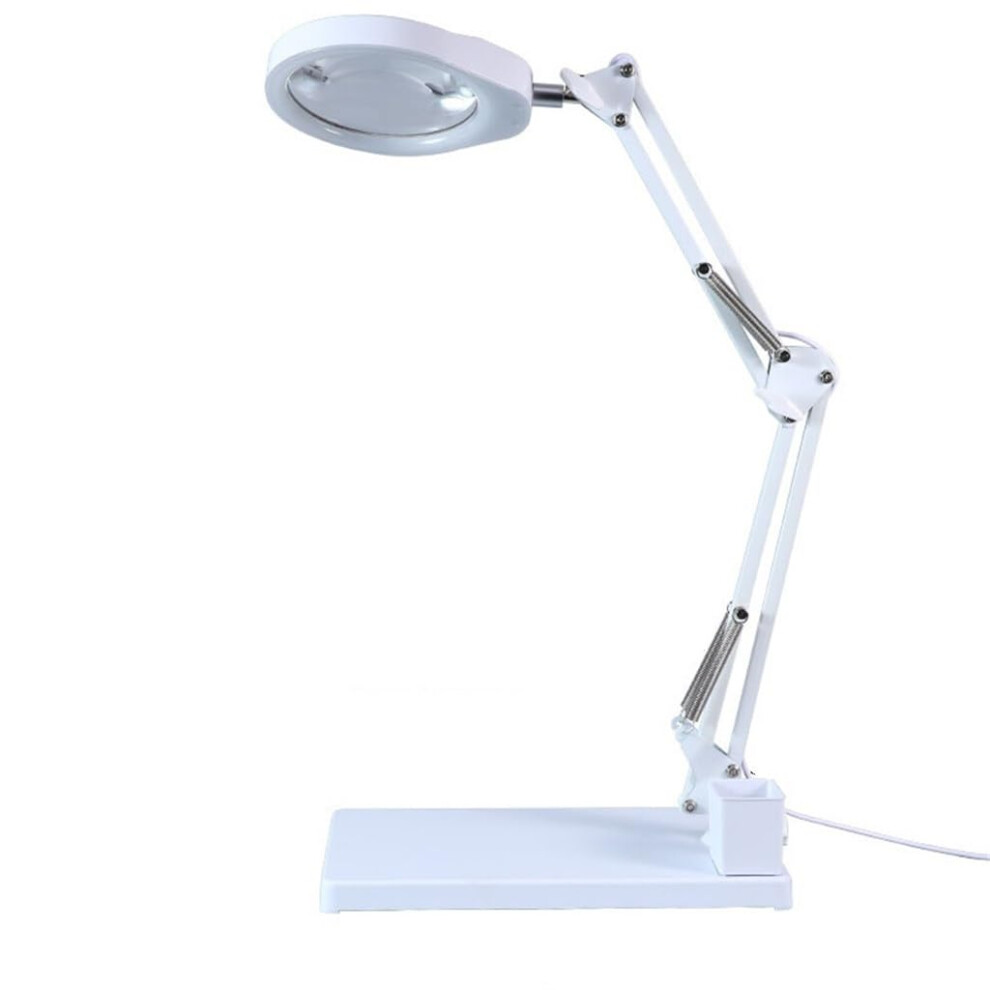 Magnifying Lamp with Large 10x Lens, LED Light and Adjustable Metal Arm for Workbench