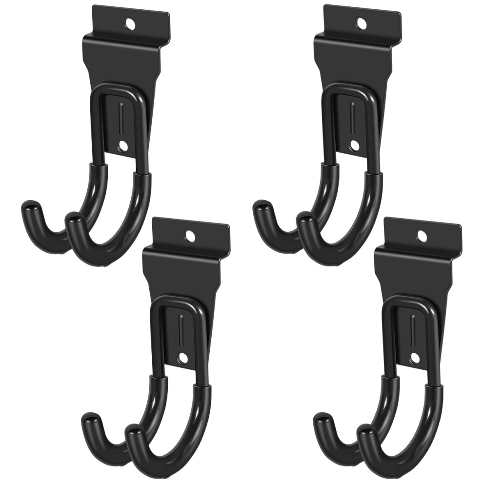 4Pcs Garage Hooks Heavy Duty Wall Mount Storage Hooks With Antislip Coating For Tools Ladders Bikes And Garden Equipment Black 9169991832050