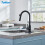 Touchless Kitchen Faucet with Motion Sensor, Pull Down Sprayer, Matte Black Stainless Steel 5