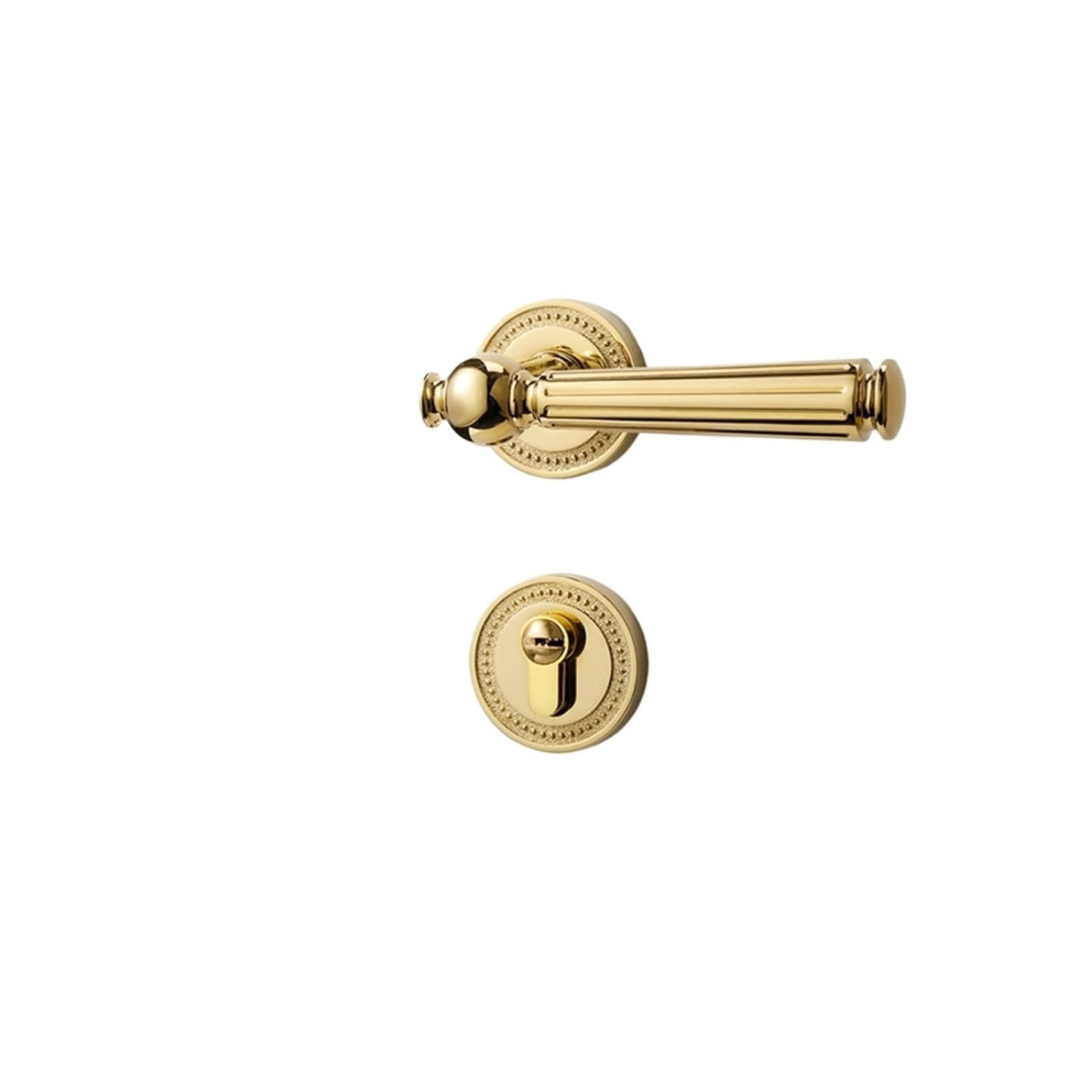 Bedroom Door Lock With Handle Magnetic Silent Luxury French Gold Finish For Indoor Wooden Doors 9455672179669