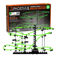 CKB LTD Space Rail Perpetual Rollercoaster Glow in The Dark Level 2 - Marble Roller Coaster Run DIY Track Build Kit Space Rail Track Run