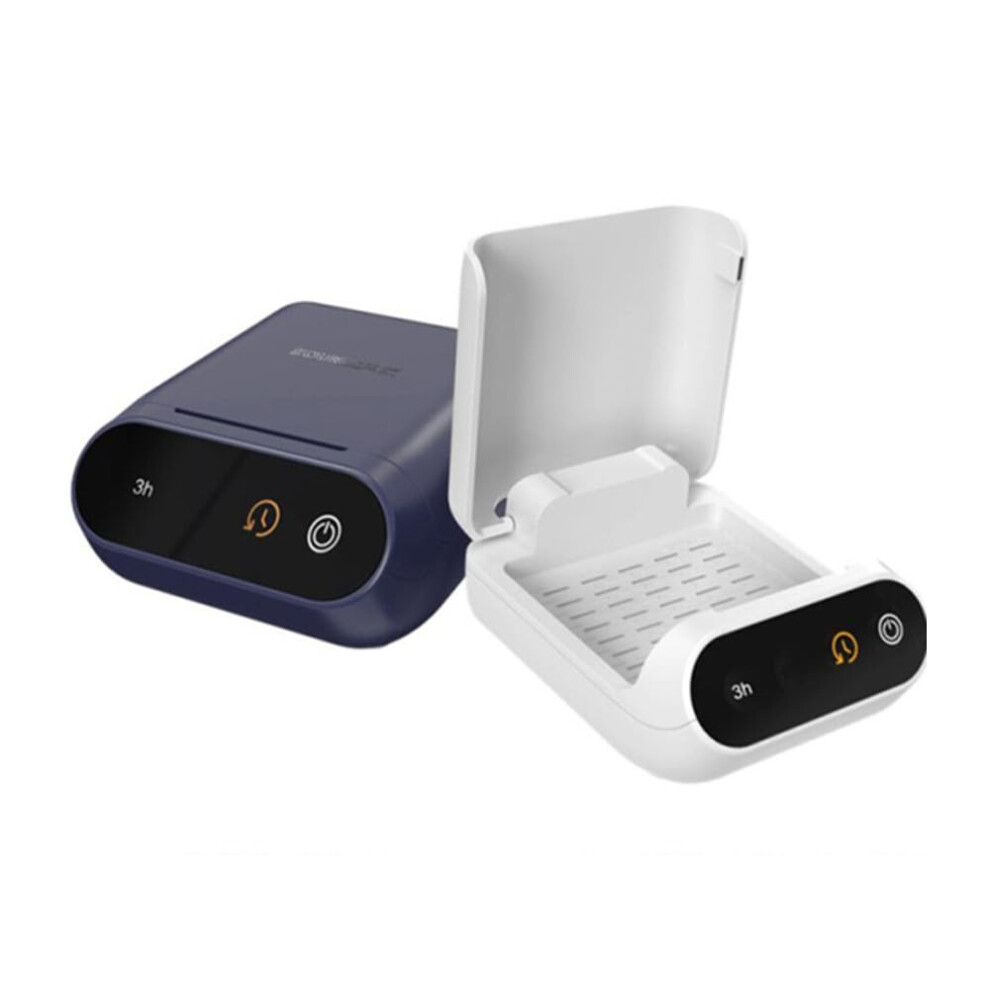 Blue Rechargeable Hearing Aid Dryer And Dehumidifier Case With Moisture Removal For Travel And Home