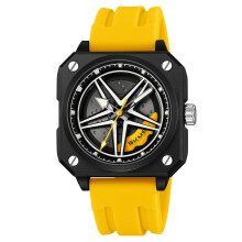 Orologio da cerchione per auto 42,5 mm al quarzo, impermeabile 30 m, con bordo rotante, disponibile in nero/verde/rosso/arancione