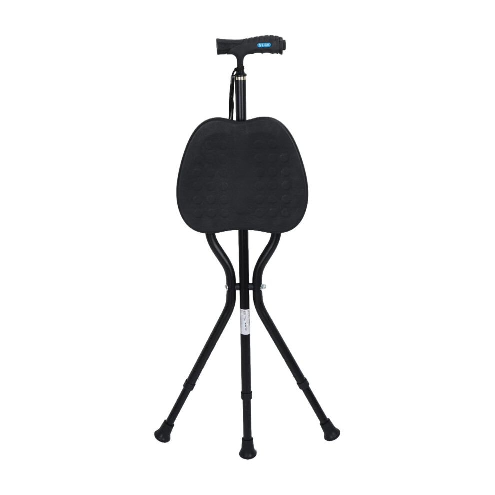Light Folding Cane With Seat And Led Adjustable Height Aluminum Walking Stick Stool For Elderly