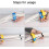 Cable Management Tool Wire Organizing Comb for Cat5 Cat6 Network Cables Tangle Yellow Blue 2