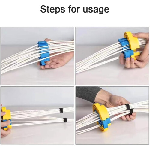 Cable Management Tool Wire Organizing Comb for Cat5 Cat6 Network Cables Tangle Yellow Blue 1