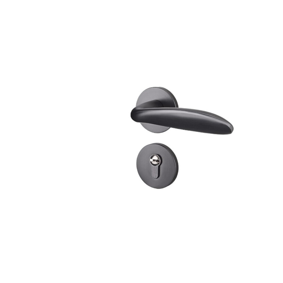 Gray Magnetic Silent Bedroom Door Lock With Ergonomic Interior Door Handle, Split Design, E Model 3550Mm 9455672181150