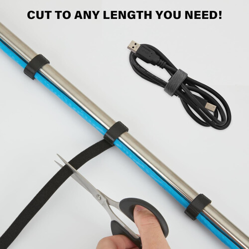 Cable Ties Roll 16 Yard x 1/2 Inch Reusable Hook and Loop Straps Cut Wire Management Organizer 1