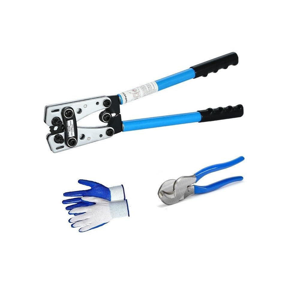 Heavy Duty Cable Crimping Tool For Awg 81/0 Copper And Aluminum Lugs With Cable Cutter 9092120669060