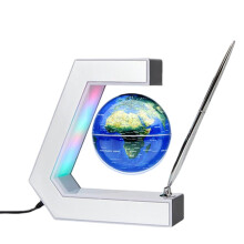 Magnetic Levitation Floating Globe with LED Light, Blue Anti Gravity Desk Decoration Gift for Men and Kids