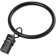 Curtain Rings with Clips 1.75 Inch ID Oil Rubbed Bronze Heavy Duty Set for 1.5 Inch Rods