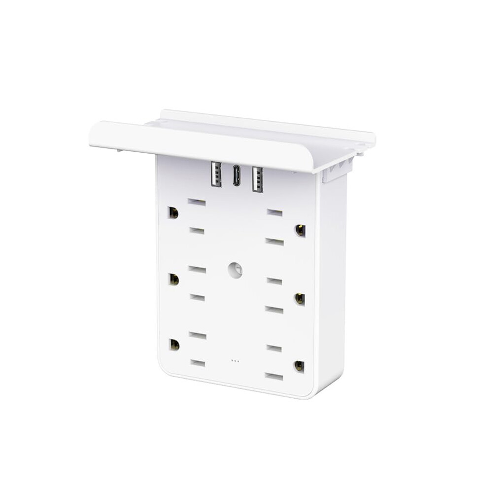 Power Strip Tower With 6 Outlets, 3 Usb Ports, Night Light And Device Tray For Home Or Office 9169991898308