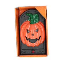 Halloween Decor Animated Doorbell With Flashing Lights, Pumpkin Scary Doorbell Featuring Green Glowing Eyes And Spooky Sounds, Trick Or Treat Toy