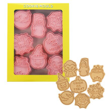Forme de tăiat biscuiți 3D cu 8 bucăți – PP alimentar, roz