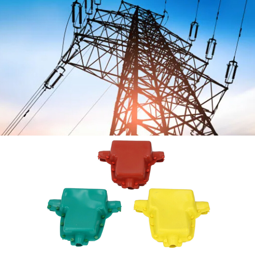 3Pcs Silicone Rubber Insulation Cover 10Kv 380V T-Shaped Clamp 7601384762152