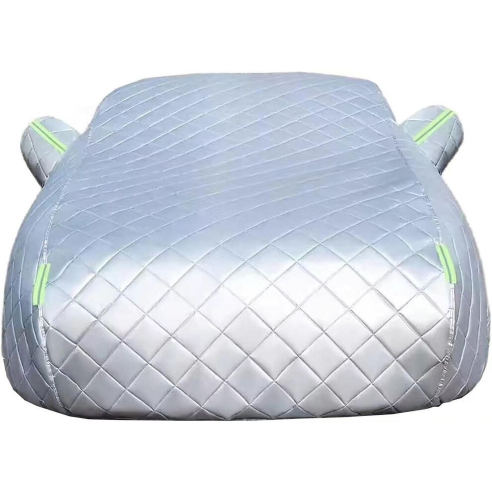 Car Hail Protector Cover For Dodge Challenger Scat Pack 392 Widebody, Hail Impact Protection With Reflective Safety Strips, Silver 9310869821625