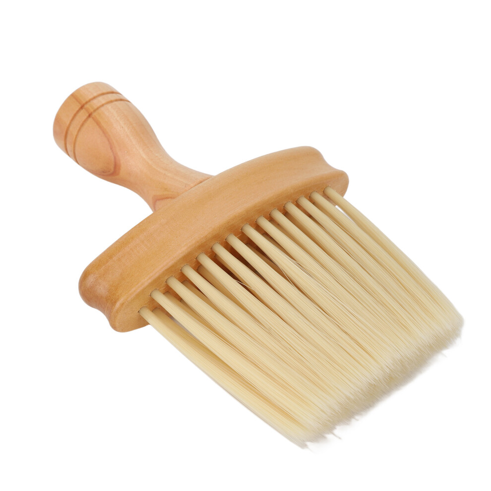 Unisex Neck Duster Barber Brush With Wooden Handle Nylon Bristles