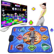 Double Player Dance Mat for Kids, USB Foldable Pad with Remote Control, Interactive Music Game for Girls