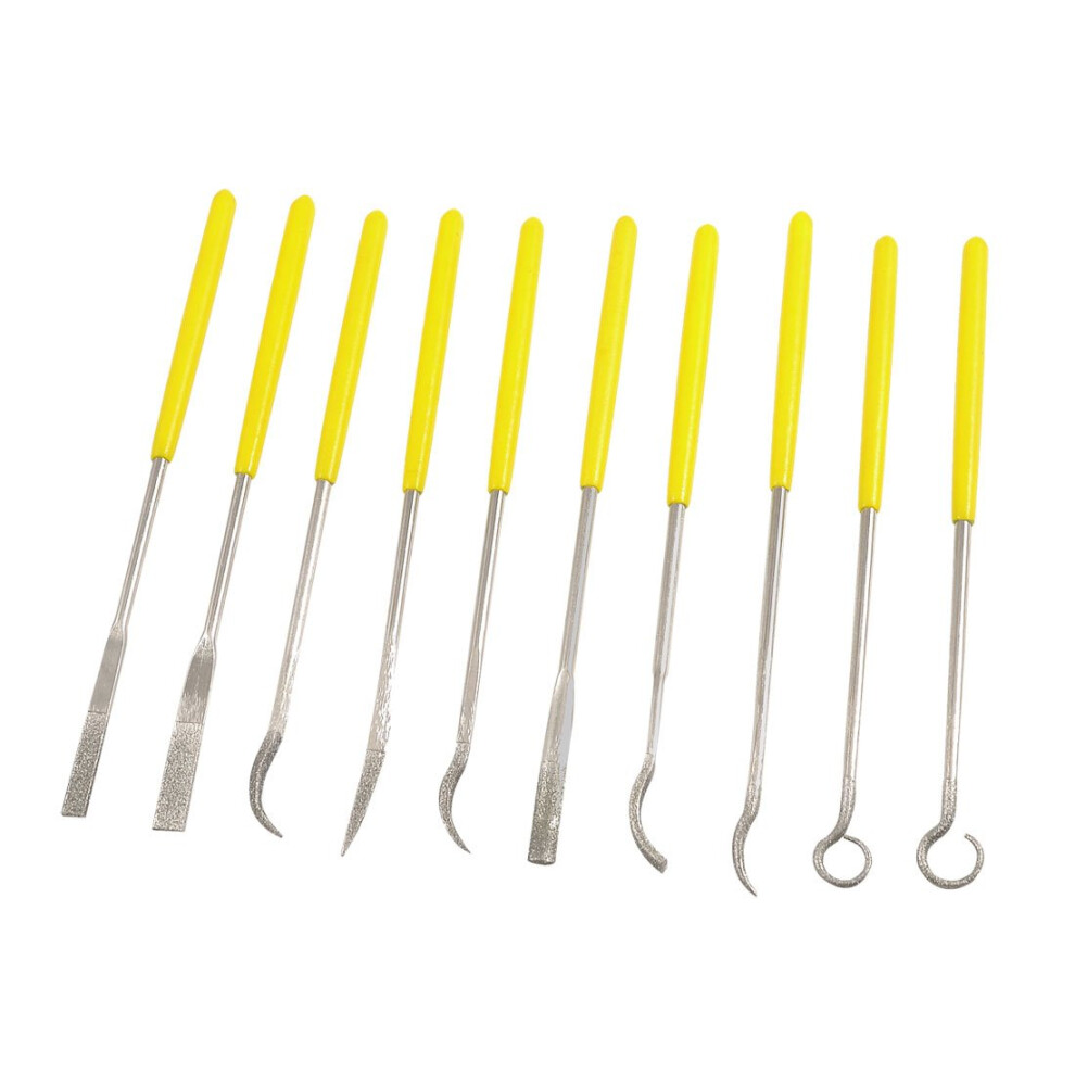 10 Pcs Diamond Coated Riffler File Set 3Mm Precision With Ergonomic Plastic Grip 140Mm 9092120677300