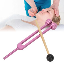 Pink Aluminum Alloy Tuning Fork Set 128HZ with Wrench & Hammer