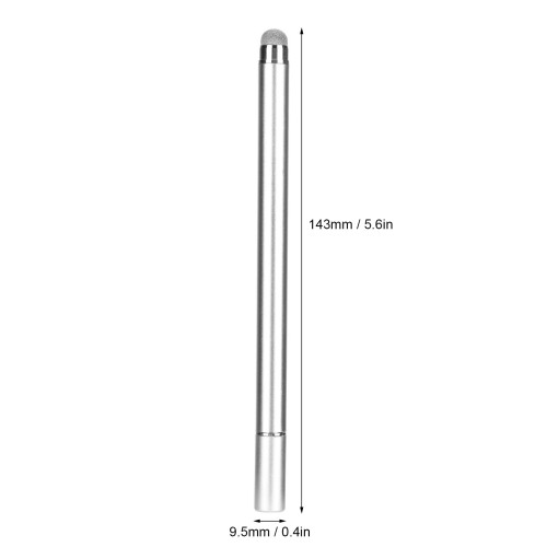 2-in-1 Universal Capacitive Stylus Pen Silver, 143mm, Fine Tip 2