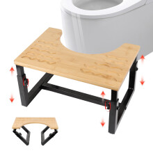 Toilet Stool 7/8/9in Adjustable Height Foldable NonSlip Potty for Adults and Kids Bathroom