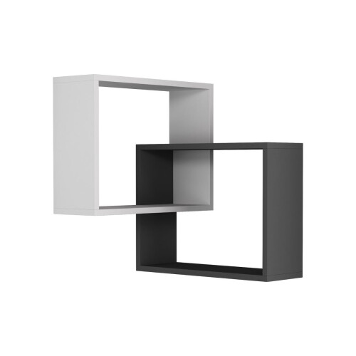 Ring Corner Wall Shelf with 2 Shelves, H68 cm 2