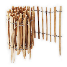 5 m Picket fence Rollboarder 35 cm high Slat set width 4-6 cm Garden fence made of Hazelnut Wooden fence
