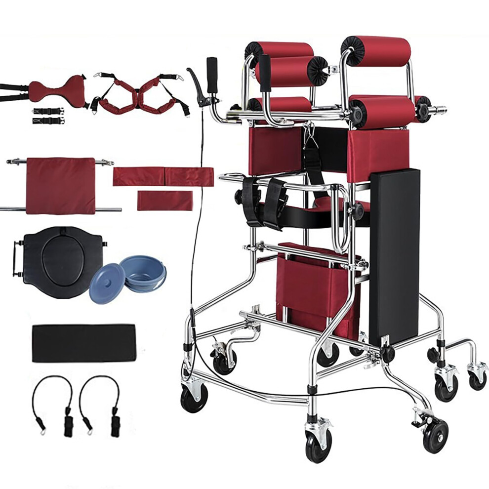 AntiTilt 8Wheel Rollator Walker for Seniors and Stroke Patients with Adjustable Height Seat and Brakes