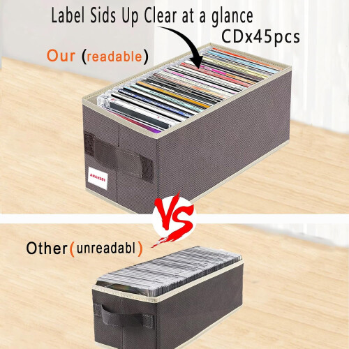 CD Storage Case 8 Pack Large Capacity Stackable Organizer with DustResistant Lid Holds 360 CDs 1