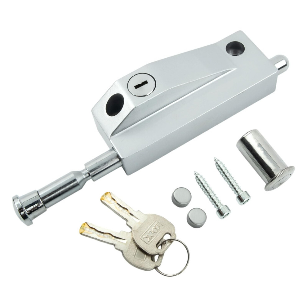 Door Latch Lock With Secure Spring Bolt, Sand Silver Zinc Alloy For Wooden And Framed Revolving Doors 9092120678185