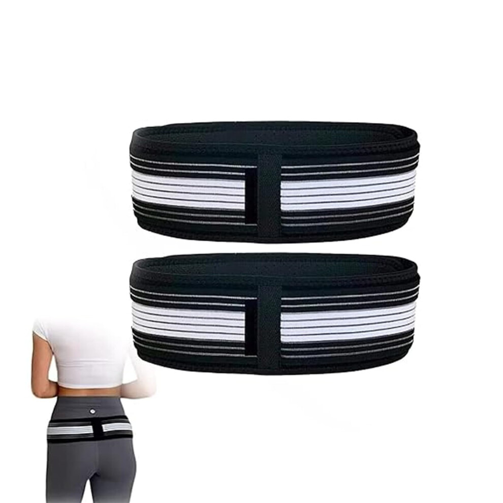 2Pcs Sacroiliac SI Joint Support Belt Adjustable Compression AntiSlip Hip Brace for Back Pain Relief