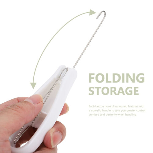 Button Hook Tool for Elderly with Ergonomic Grip and Zipper Pull Assist for Easy OneHanded Dressing 1