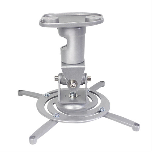 Universal Projector Mount with Adjustable Angle, Wall and Ceiling Bracket for Home and Office, Silver
