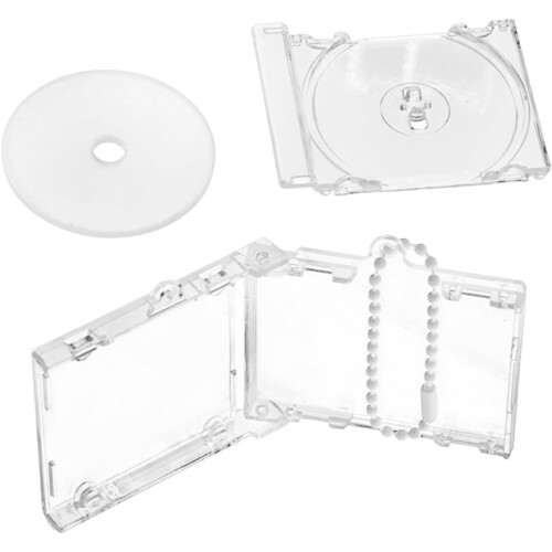 CD Case Keychain with Durable Acrylic Mini Disc Holder for Backpack and Gift Choice 1