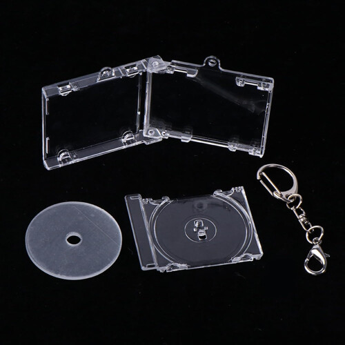 CD Case Keychain with Durable Acrylic Mini Disc Holder for Backpack and Gift Choice 2
