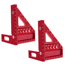 3D Aluminum Alloy Woodworking Square Protractor Ruler with Precision Angle Scale and DualSided Laser Markings