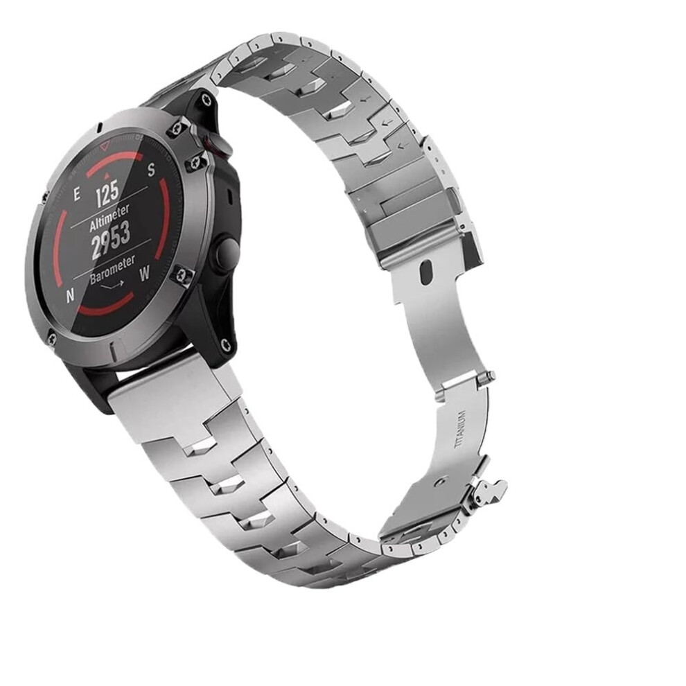 22Mm Titanium Quick Fit Watch Band Strap For Garmin Fenix Epix Enduro 7X 6X 5X Silver 9053599267133