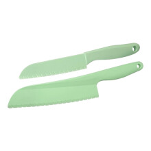Plastic Lettuce Knife Set with Serrated Nylon Blade for Salad, Vegetables, Fruit, Bread, Safe Cutting