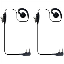 TwoWay Radio Earpiece C Shape Headset with Mic 1 Wire 2Pin for Kenwood NX Series Pack of 2