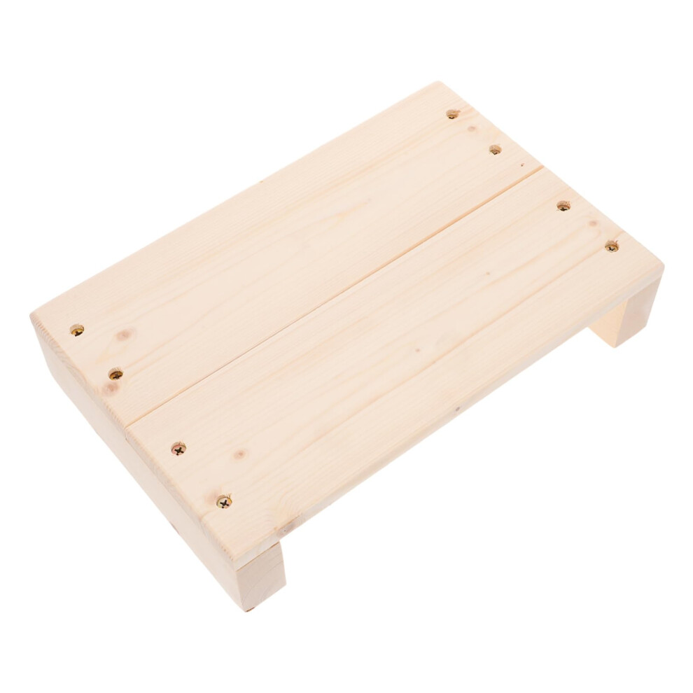 Wooden Step Stool For Adults With Wide Stepping Surface, Stable Footrest For Bedroom Kitchen Bathroom 9174973787372