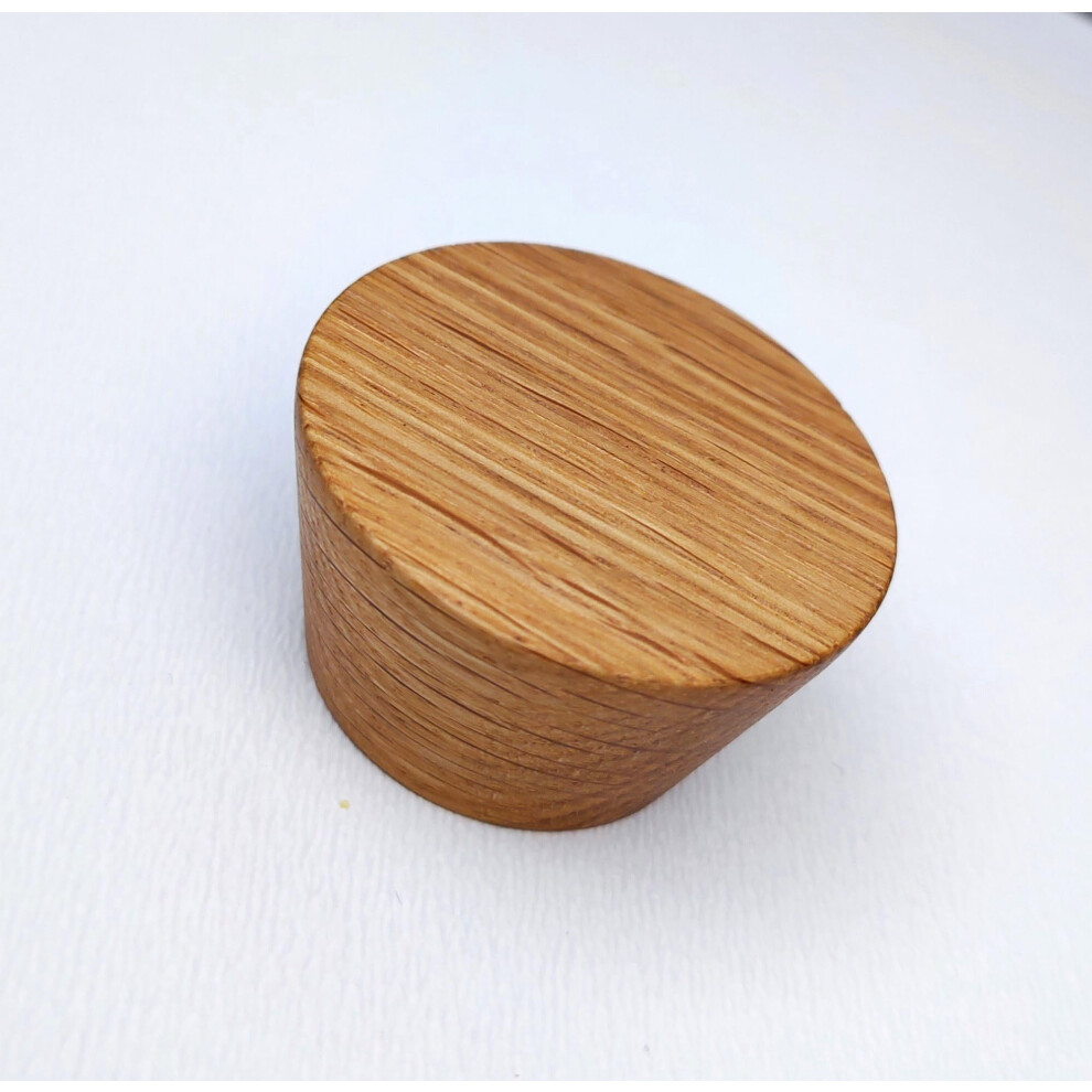Wood Cabinet Knobs Set Of 5 Solid Oak Drawer Pulls 40Mm Round Natural Texture Smooth Finish 9169991904931
