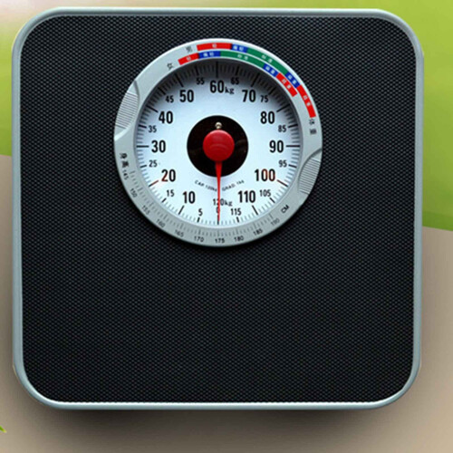 Large Dial Mechanical Bathroom Scale with NonSlip Rubber Surface, Battery, Waterproof