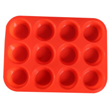 12 Cup Silicone Muffin Pan NonStick Food Grade Baking Mold Dishwasher Safe for Cupcakes Cakes